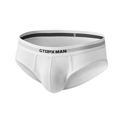 Men's Sweat Absorbing Sports Stretch Breathable Briefs Underwear White - D&A