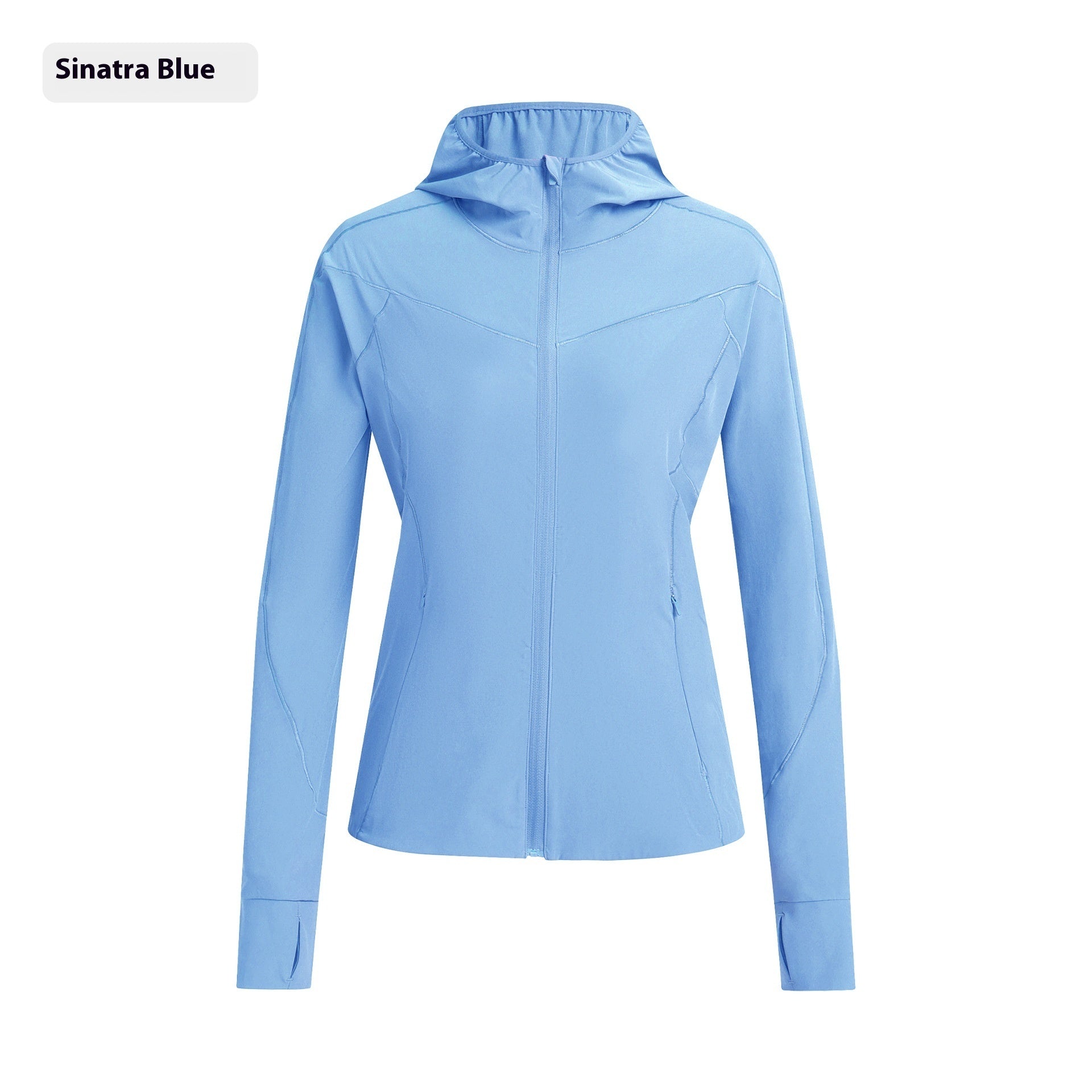 Hooded Stand Collar Sun Protection Quick-drying Coat Sinatra Blue - D&A