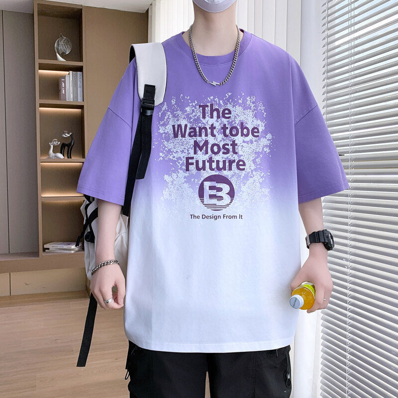 Boys Youth Popularity Printed T-shirt Purple - D&A