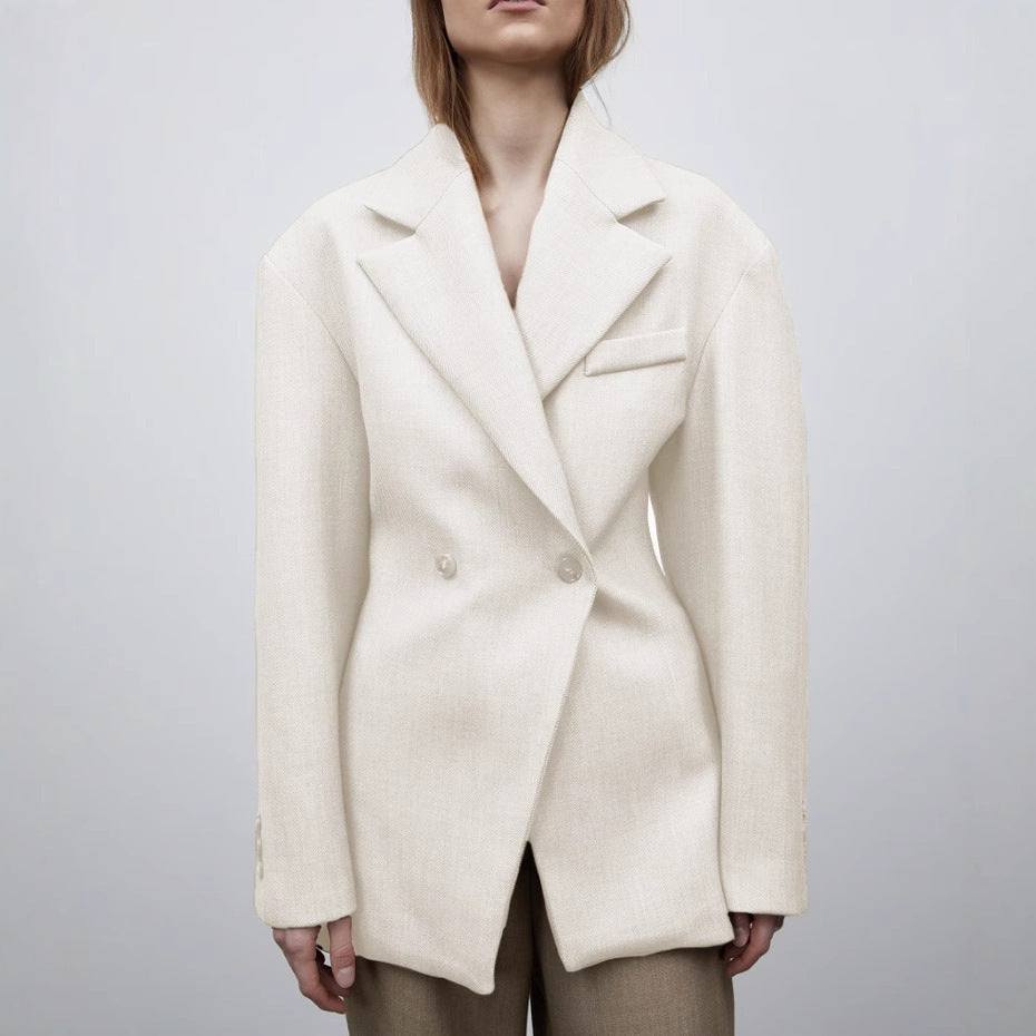 Autumn And Winter Women's Suit Advanced Static Luxury Elegant Lapel Baggy Coat - D&A