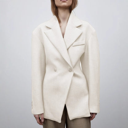Autumn And Winter Women's Suit Advanced Static Luxury Elegant Lapel Baggy Coat - D&A