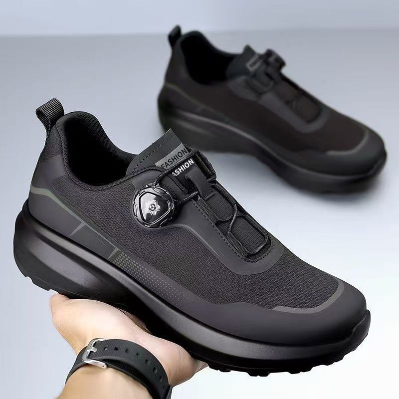 Thick Bottom Rotating Button Sneaker Black - D&A