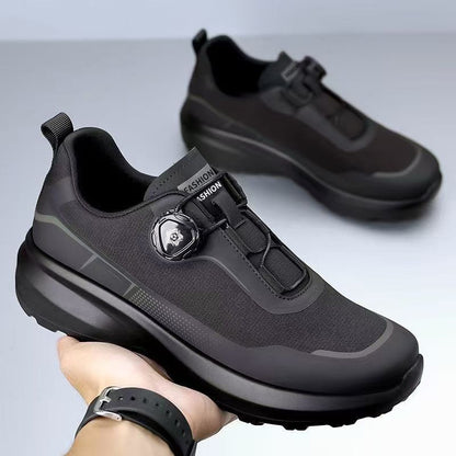 Thick Bottom Rotating Button Sneaker Black - D&A