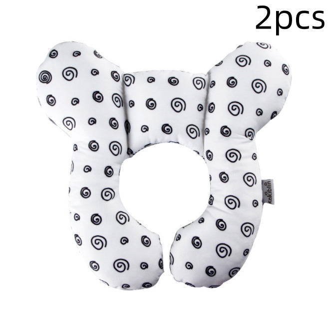 Infant Pillow Baby Bed U-Shaped Safety Seat Neck Guard Fixed Stereotyped Stroller Pillow Snails 2pcs OPP - D&A