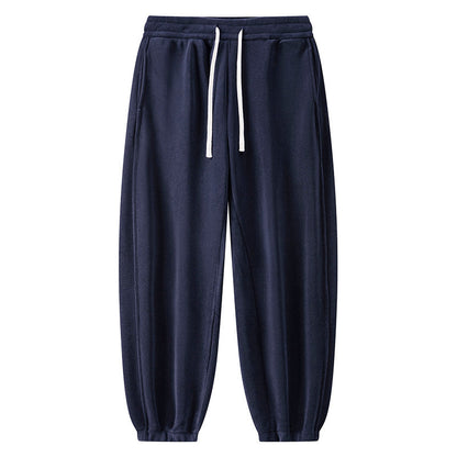Winter Male Fleece-lined Track Pants Dark Blue - D&A