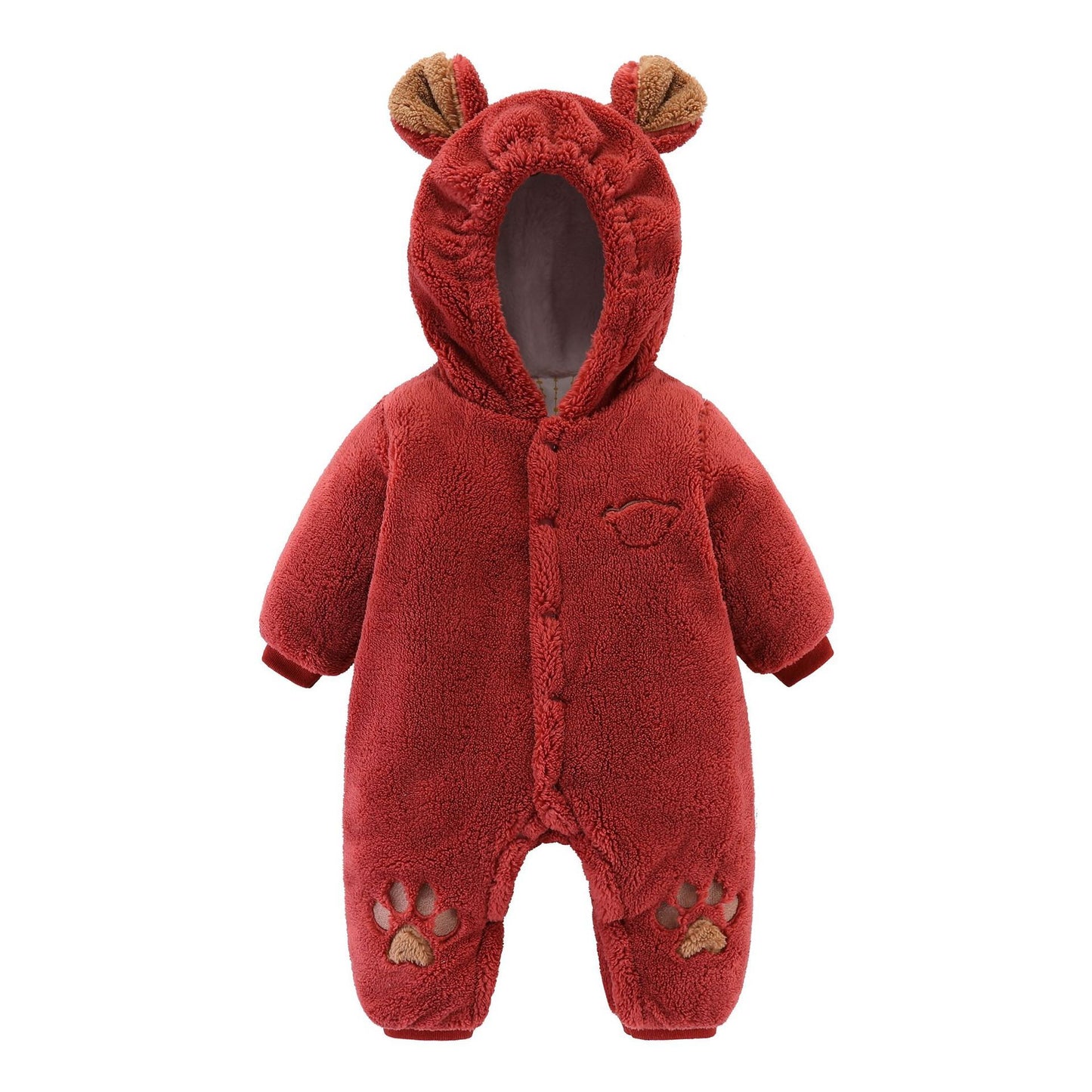 Newborn Baby Onesies Baby Clothes Romper Baby Quilted Brown - D&A