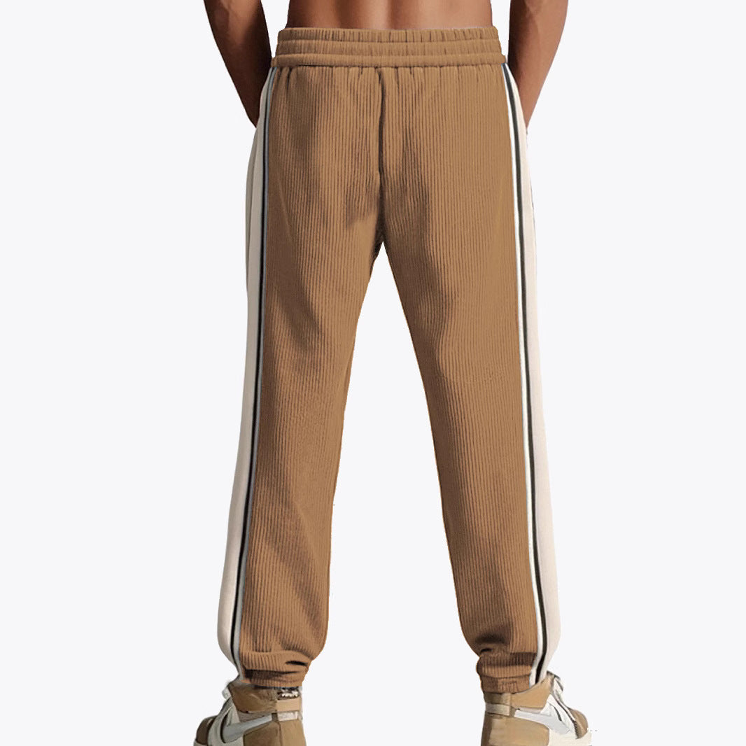 Men's Simplicity Side Stripe Leisure Loose Track Pants - D&A