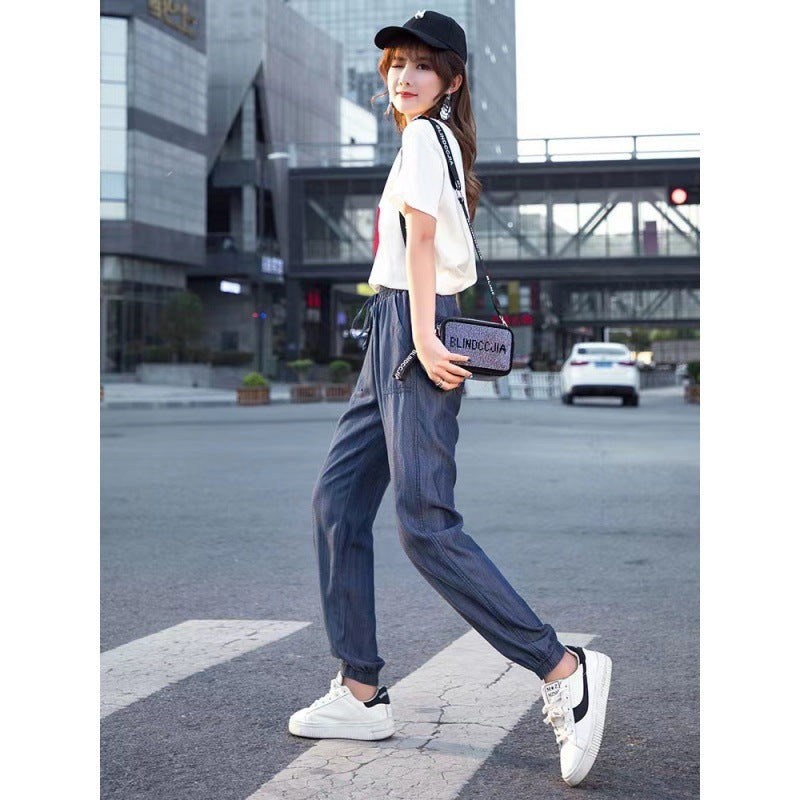 Casual Slimming Tappered Cropped Harem Pants For Women - D&A