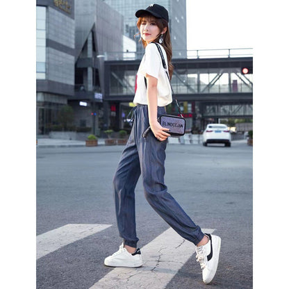 Casual Slimming Tappered Cropped Harem Pants For Women - D&A