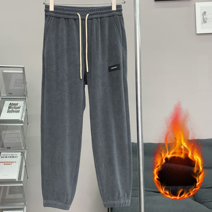 Corduroy Ankle-tied Sweatpants All-match Plus Size - D&A