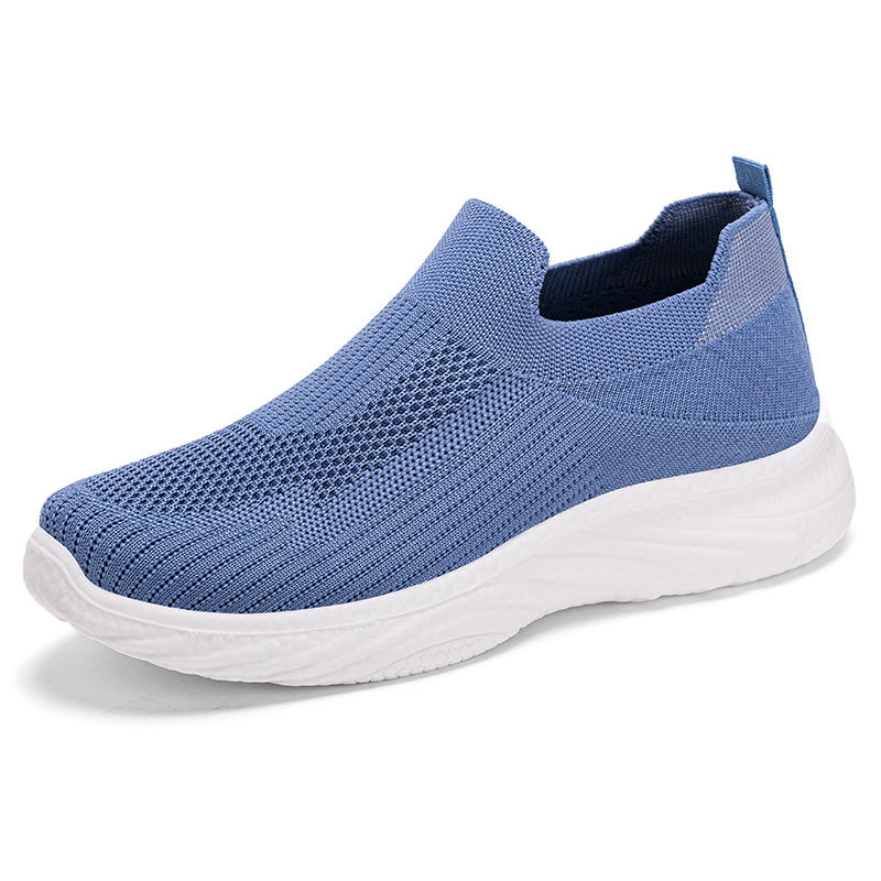 All-matching Summer New Women's Shoes Soft Bottom Not Tired Feet Comfortable Breathable Running Shoes Womens Blue - D&A