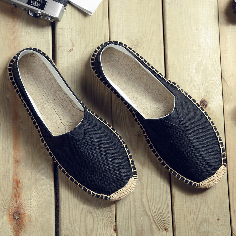 Retro Low-top Ramie Sole Shoes Sweat-absorbent Breathable Lazy Cloth Shoes - D&A