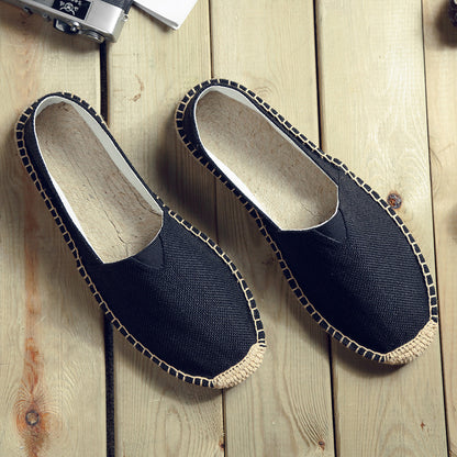 Retro Low-top Ramie Sole Shoes Sweat-absorbent Breathable Lazy Cloth Shoes - D&A