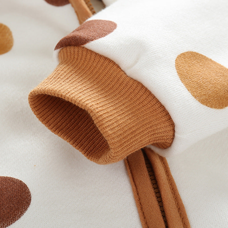 Cotton Printed Baby Hooded Crawling Bodysuit - D&A