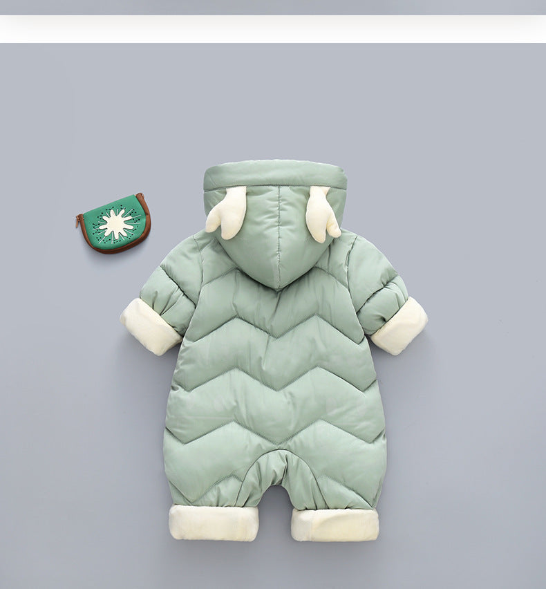 Baby Winter Snowsuit Plus Velvet Thick Baby Boys Jumpsuit 0-3 Years Newborn Romper Girl Clothes Overalls Toddler Coat - D&A