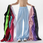 Basamine Ice Silk Drooping Curtain Lazy Men's Summer Mopping Wide-leg Casual Pants - D&A