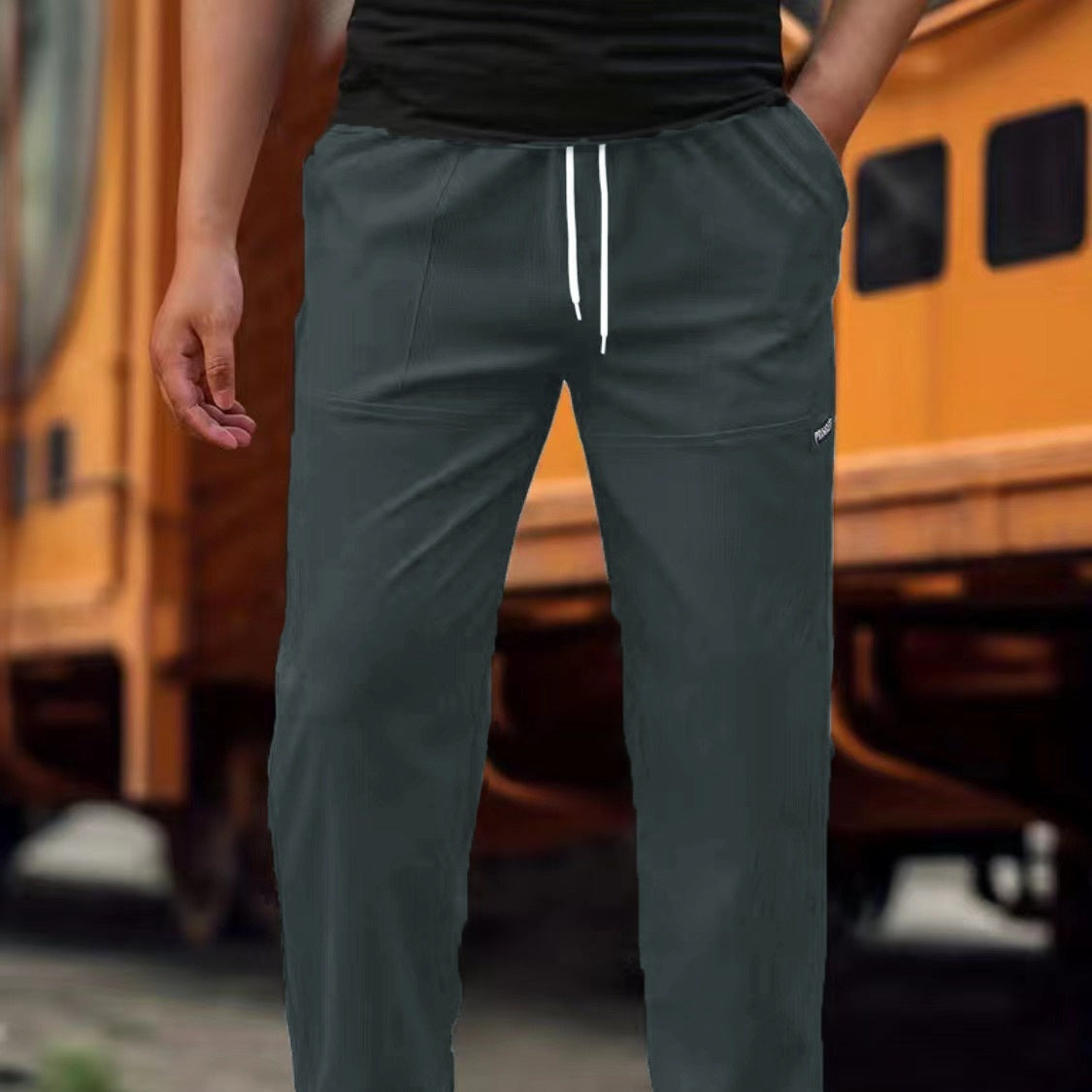 New Spring And Autumn Men's Comfortable Trousers Dark Gray - D&A