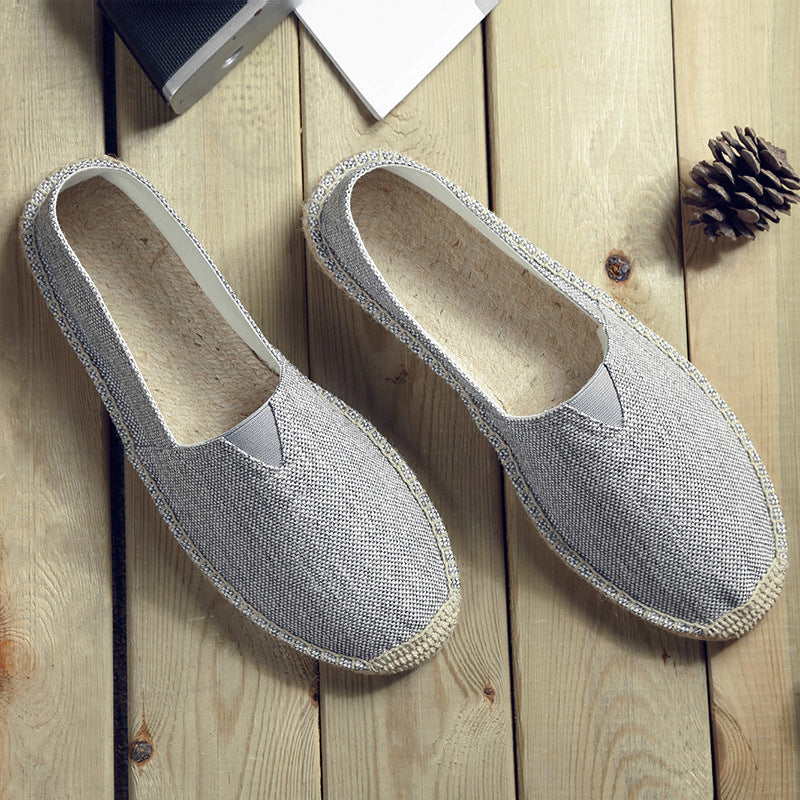 Retro Low-top Ramie Sole Shoes Sweat-absorbent Breathable Lazy Cloth Shoes - D&A