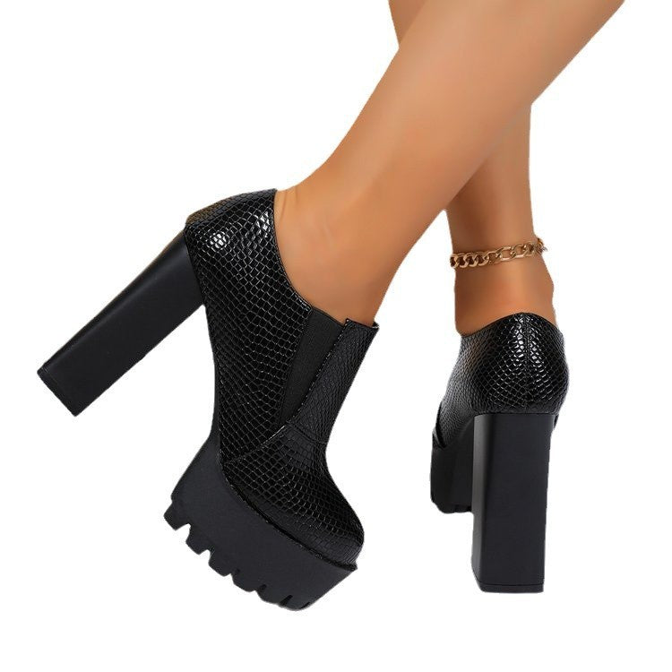 Women's Plaid Lace-up Fashion High Heels - D&A