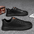 Men's Shoes Spring New Versatile Black Casual Leather 1997 Black - D&A