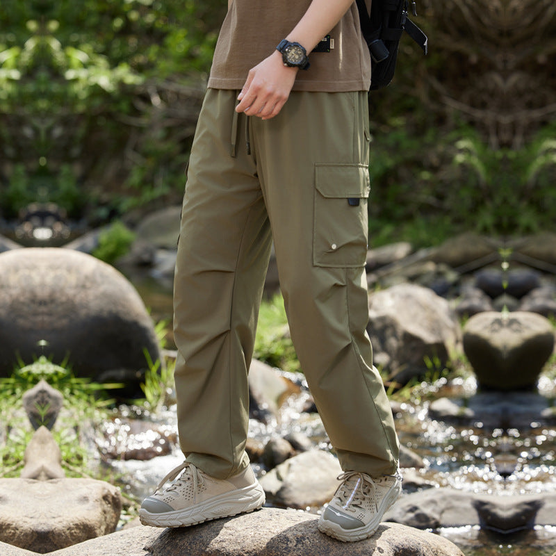 Rush Casual Pants Men's New Summer Quick-drying Men's Design Overalls Army Green - D&A