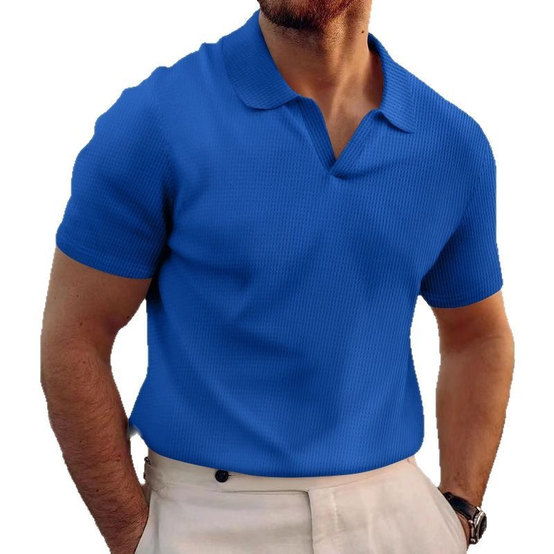 Men's Summer Lapels T-shirt Heavy Waffle - D&A