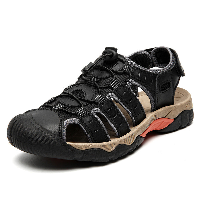 Summer Closed Toe Sandals Men's Leisure Outdoor Black - D&A