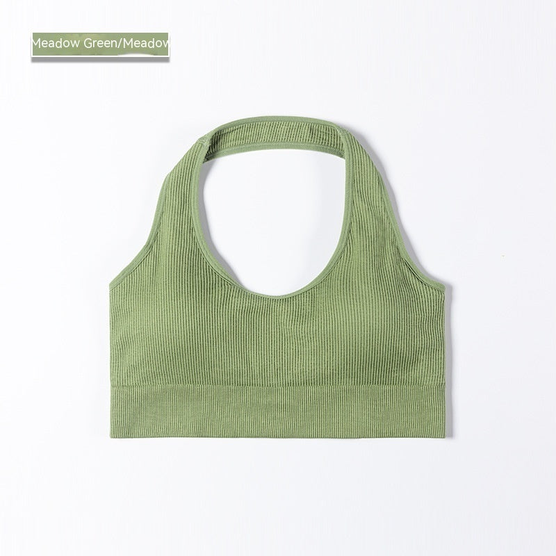 Bra European And American Sports Fitness Yoga Sports Bra Grass Green - D&A