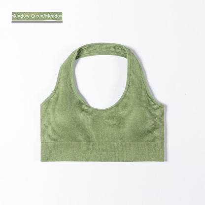 Bra European And American Sports Fitness Yoga Sports Bra Grass Green - D&A