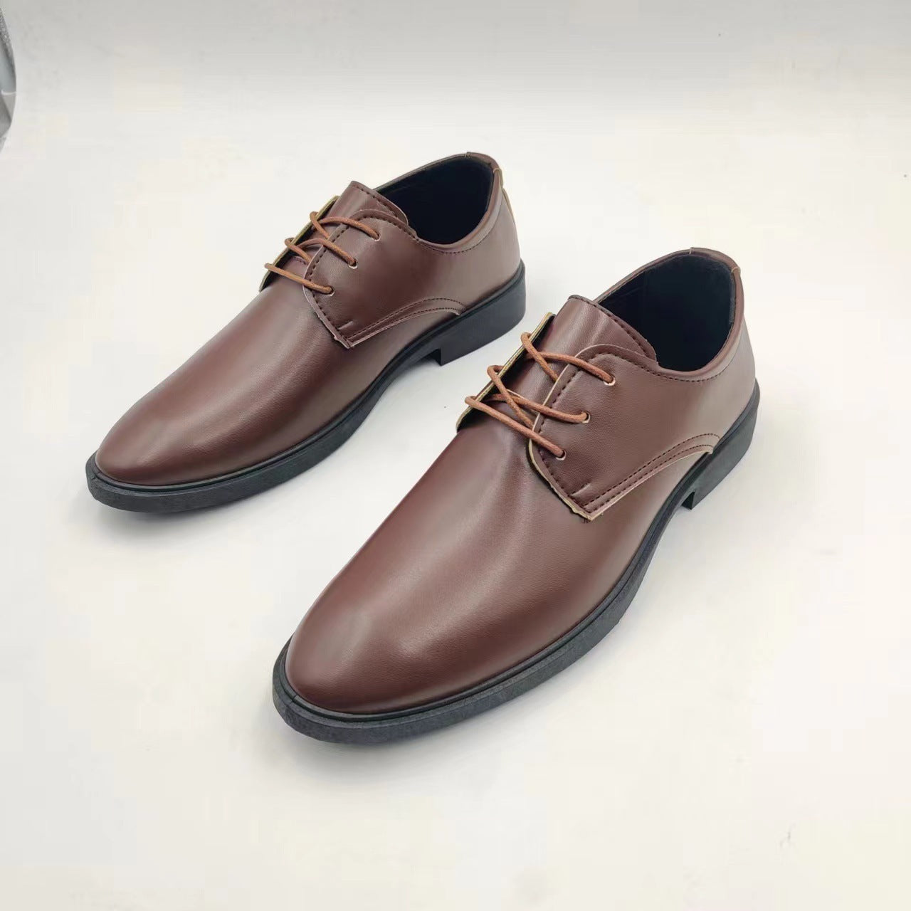 Plus Size Formal Leather Shoes Men's Shoes Pumps 369 Brown - D&A