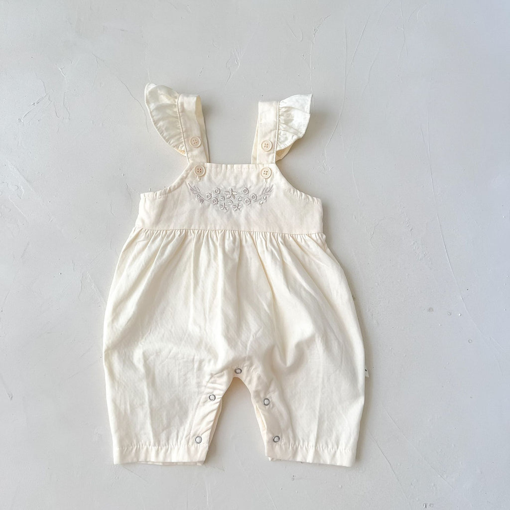 Baby Girl's Loose Adjustable Suspender Romper Apricot - D&A