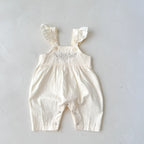 Baby Girl's Loose Adjustable Suspender Romper Apricot - D&A