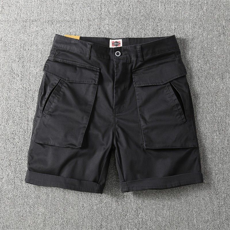 Men's Summer American-style Multi-pocket Stretch Cargo Shorts Black 8816 - D&A