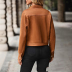 Women's Casual Cropped Casual Jacket - D&A