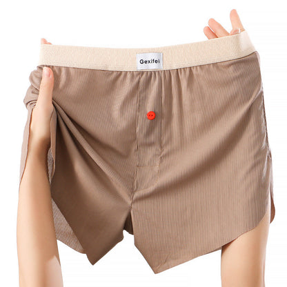 Men's Loose Breathable Comfort Ice Silk Underwear Brown - D&A
