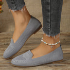 Fly Woven Mesh Low-cut Slip-on Lazy Flat Women's Casual Shoes - D&A