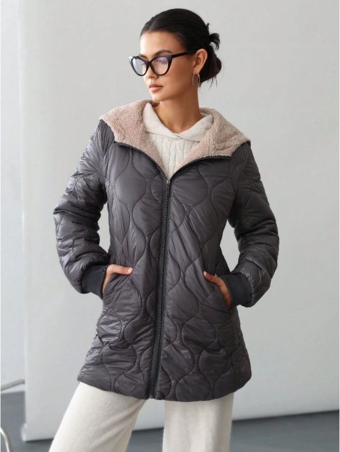 Aveloria Affinna Casual Quilted Loose Hooded Padded Padded Coat Clothes Winter - D&A