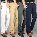 Men's Casual Elastic Cotton High Waisted Loose Pants - D&A