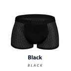 Ice Silk Men's Shorts Head Plus Size Boxer Briefs Black - D&A