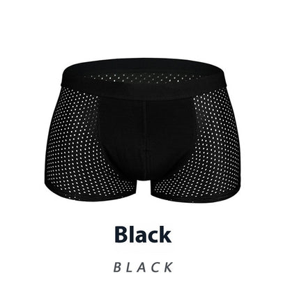 Ice Silk Men's Shorts Head Plus Size Boxer Briefs Black - D&A