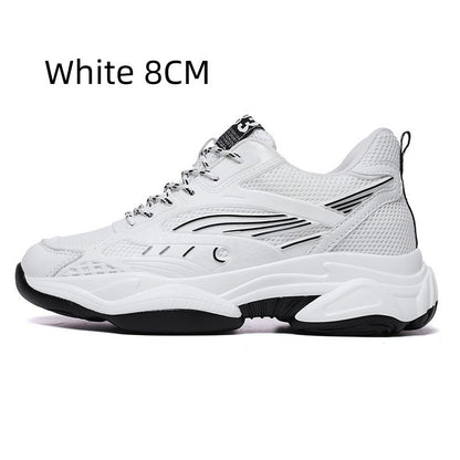 Breathable Versatile Sneaker Casual Mesh White 8CM - D&A