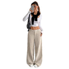 Corduroy Pants Women's Loose Fashion Casual Pants Apricot - D&A