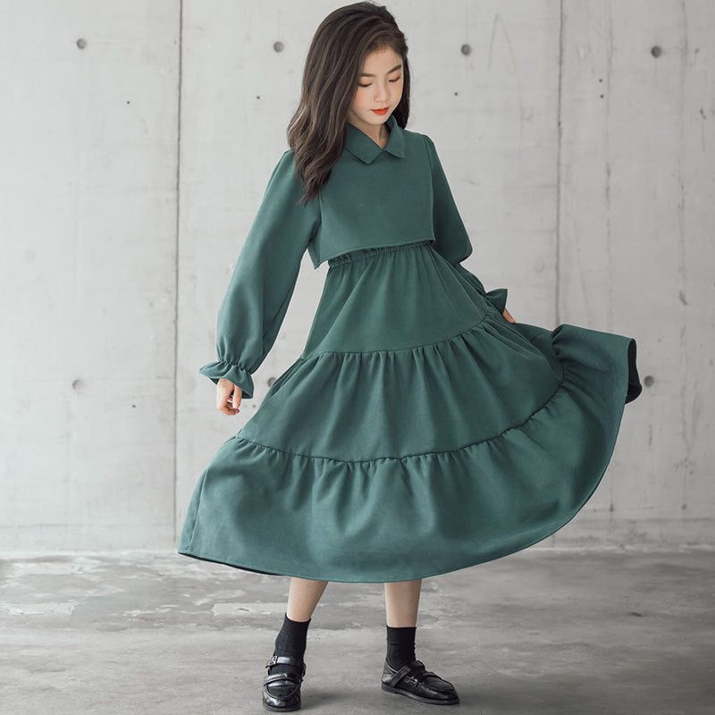 Corduroy Cotton Children's Clothing Trendy Fan Thick Warm Skirt - D&A