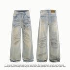 American High Street Waste Soil Wind Splash Ink Worn Jeans - D&A
