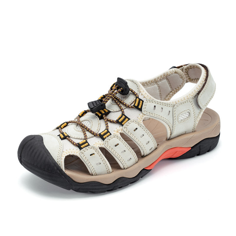 Summer Closed Toe Sandals Men's Leisure Outdoor Beige - D&A