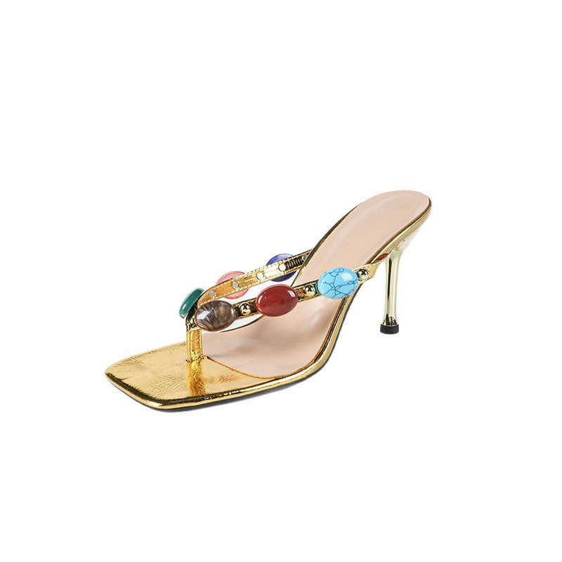 Sandals Women's Bohemian Colored Rhinestone - D&A