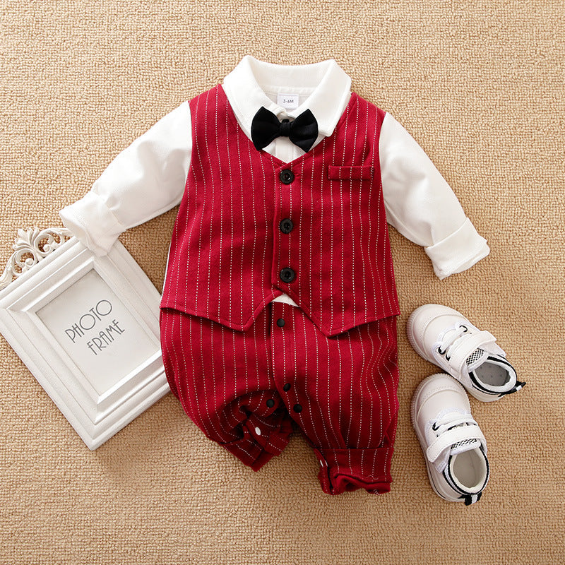 Baby Boy Gentleman Jumpsuit Baby Autumn Clothing - D&A