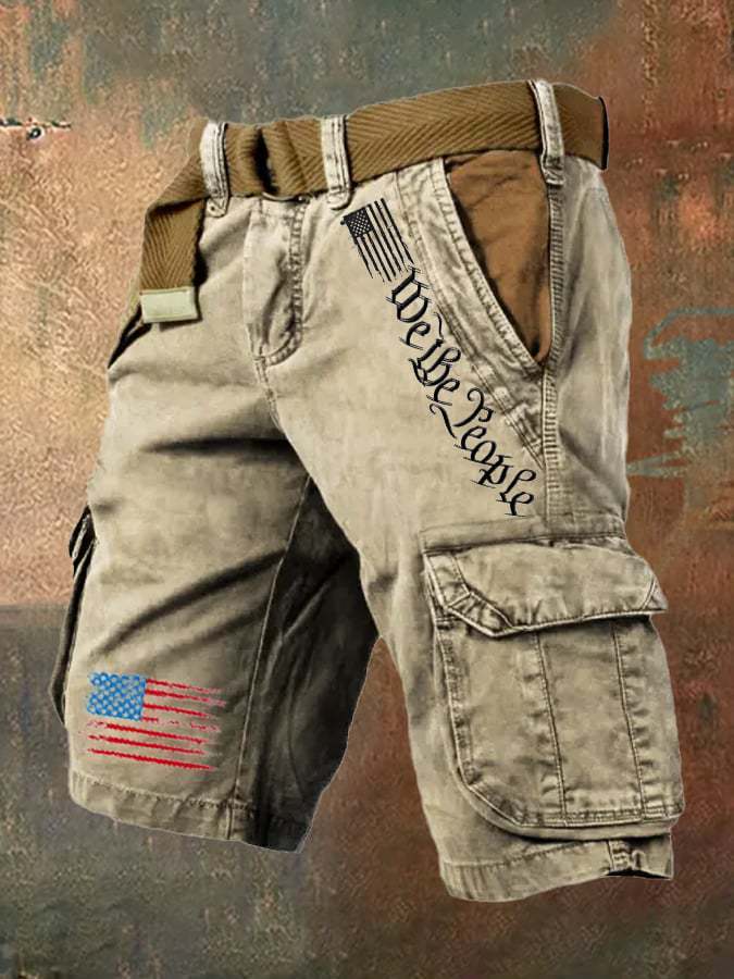 Workwear Casual Men's Thin Multi-pocket Fifth Pants Khaki - D&A