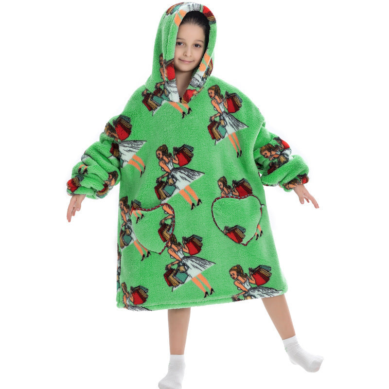 Oversized Thermal Sweatshirt Lazy Sweatshirt Kids Shopping queen warm clothing One size - D&A