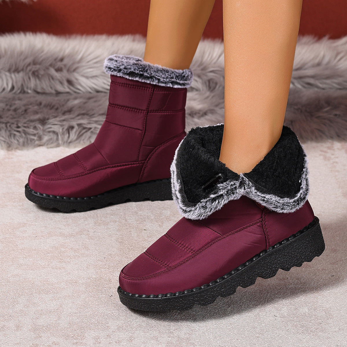 Women's Snow Boots Plus Size Wear-resistant Comfortable Warm Boots - D&A